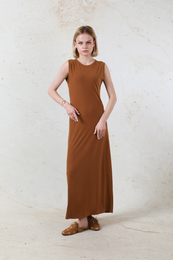 Likralı İç Elbise Kiremit - 3