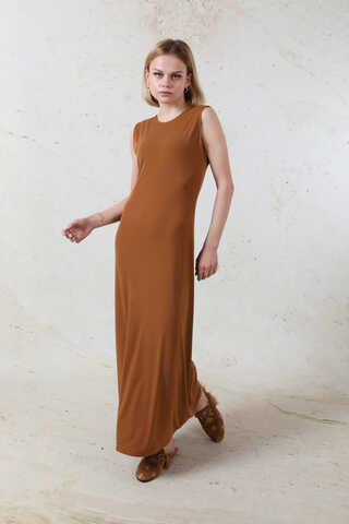 Likralı İç Elbise Kiremit - 4