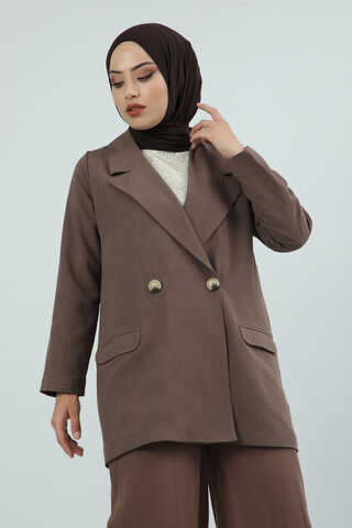 Linen Jacket Suit Brown - 2