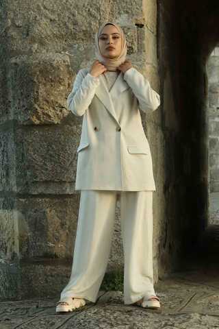 Linen Jacket Suit Cream - 2