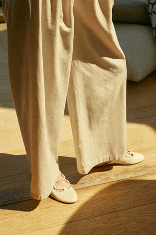 Linen Pleated Wide-Leg Pants Stone - 6