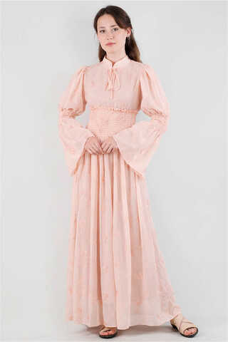 Liza Elbise Açık Somon - 1