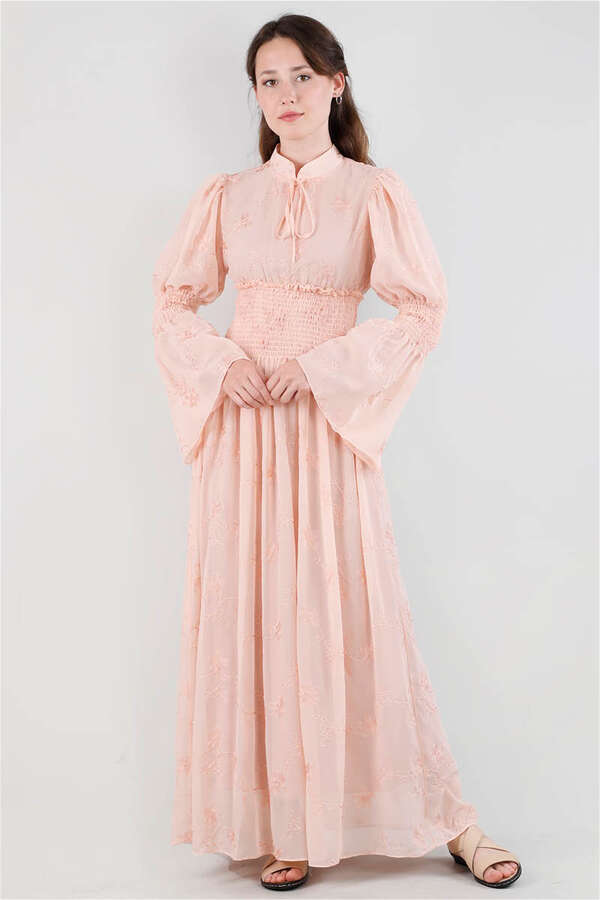 Liza Elbise Açık Somon - 1