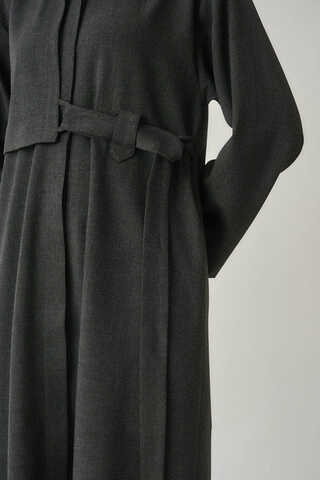 Long Hidden-Button Tunic Anthracite - 10