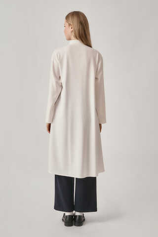 Long Hidden-Button Tunic Ecru - 9