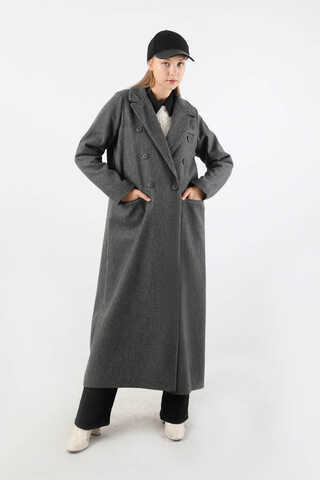 Long Oversize Cachet Coat Anthracite - 1