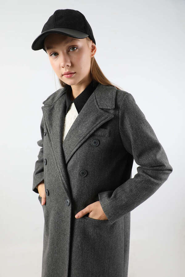 Long Oversize Cachet Coat Anthracite - 2