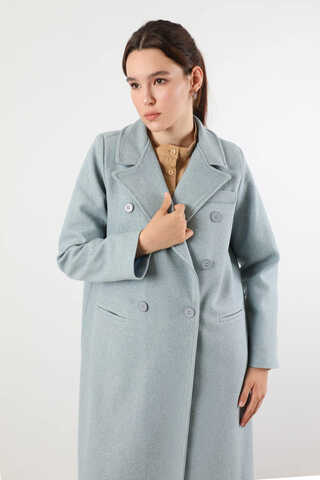 Long Oversize Cachet Coat Baby Blue - 2