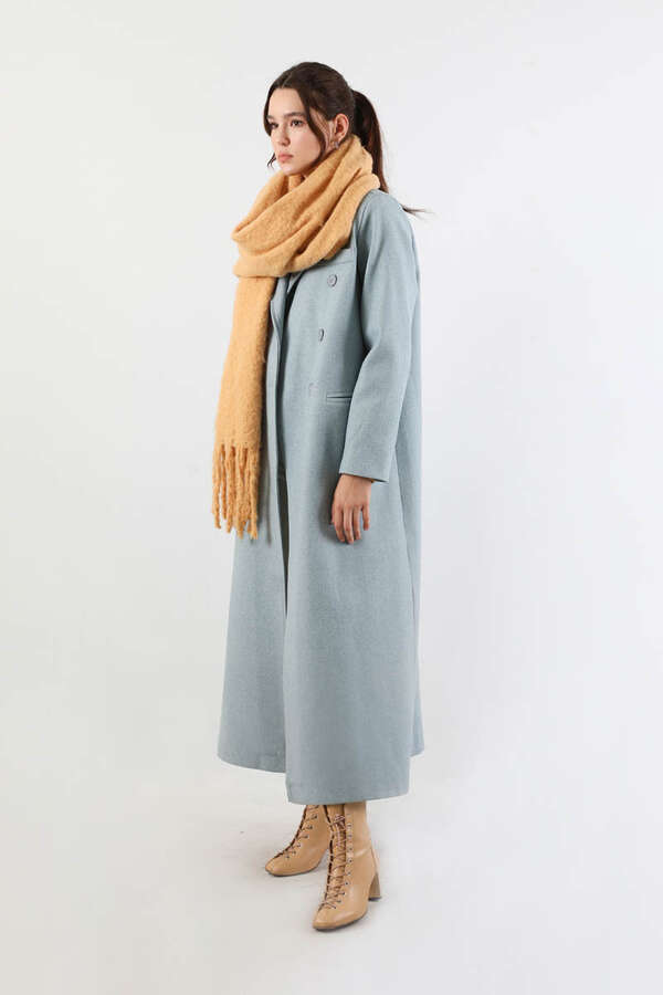 Long Oversize Cachet Coat Baby Blue - 3