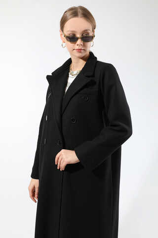 Long Oversize Cachet Coat Black - 2