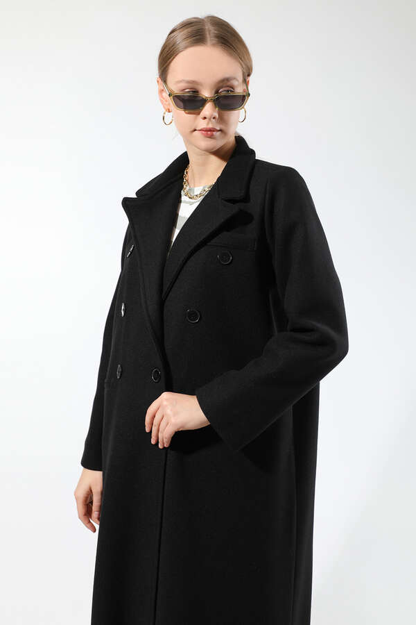 Long Oversize Cachet Coat Black - 2