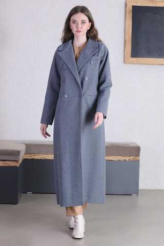 Long Oversize Cachet Coat Blue - 1