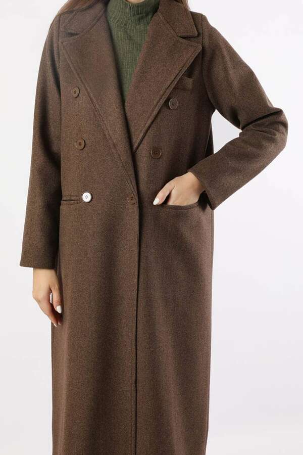 Long Oversize Cachet Coat Brown - 4