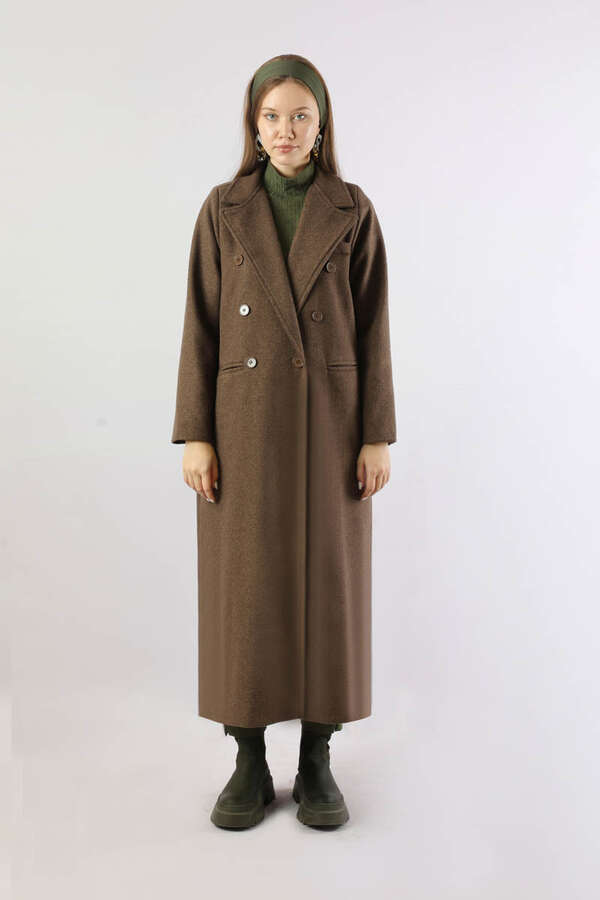 Long Oversize Cachet Coat Brown - 5