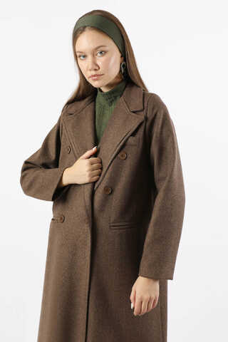 Long Oversize Cachet Coat Brown - 2