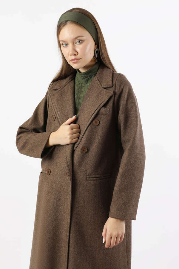 Long Oversize Cachet Coat Brown - 2