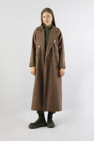 Long Oversize Cachet Coat Brown - 3
