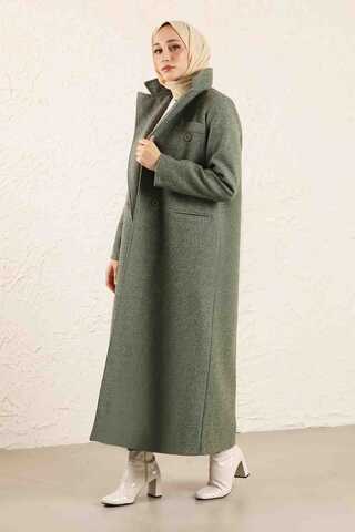 Long Oversize Cachet Coat Çağla Green - 2