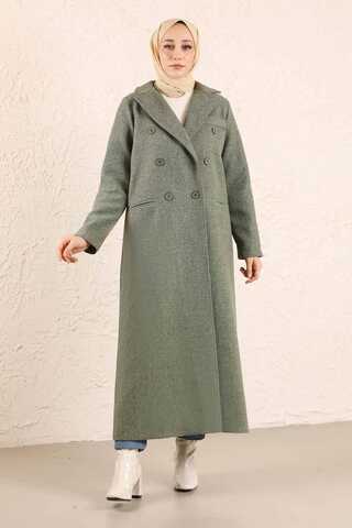 Long Oversize Cachet Coat Çağla Green - 1