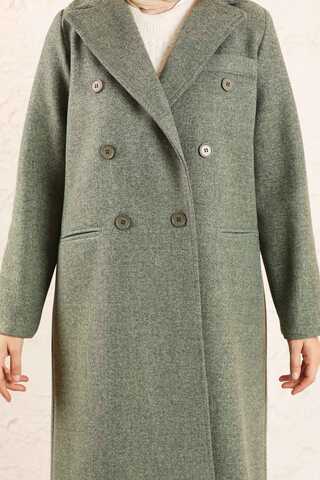 Long Oversize Cachet Coat Çağla Green - 4