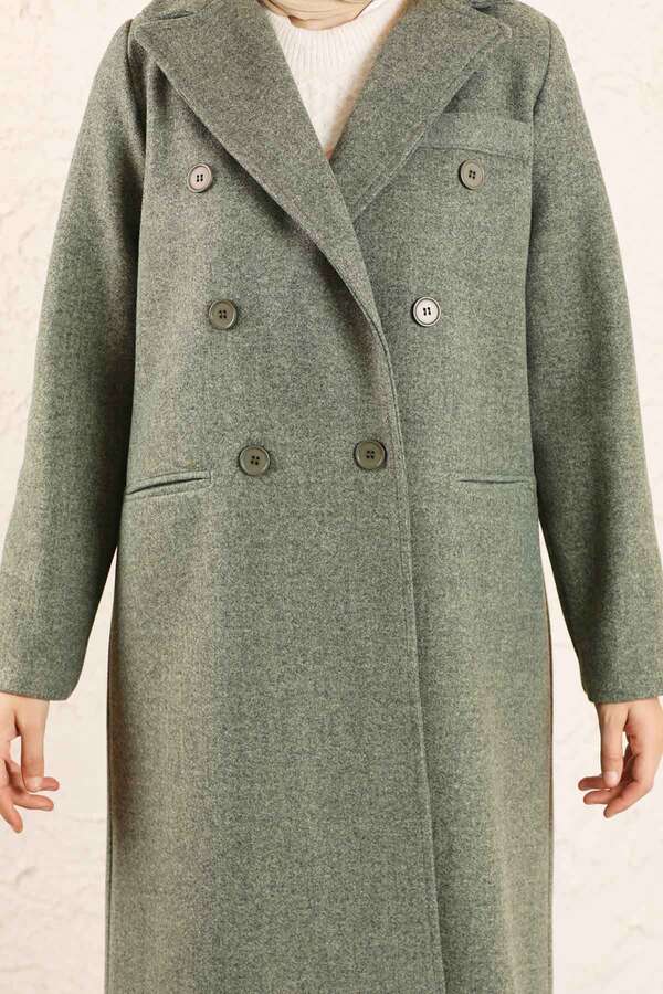 Long Oversize Cachet Coat Çağla Green - 4