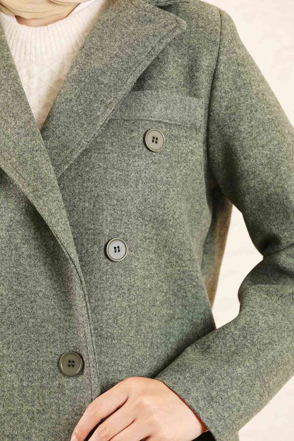 Long Oversize Cachet Coat Çağla Green - 5