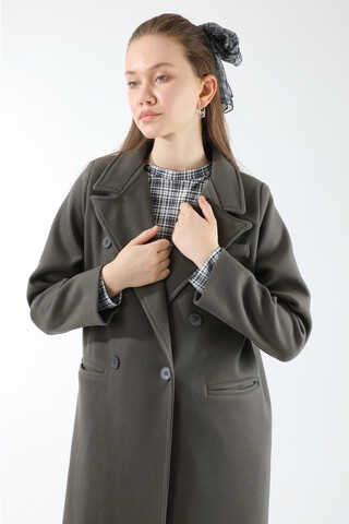 Long Oversize Cachet Coat Dark Grey - 2