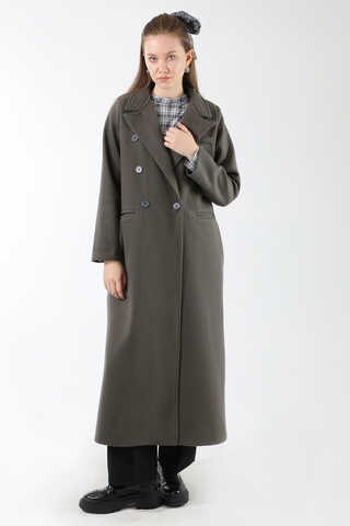 Long Oversize Cachet Coat Dark Grey - 3