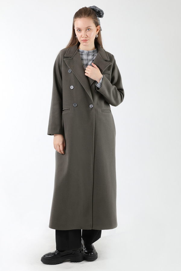 Long Oversize Cachet Coat Dark Grey - 3