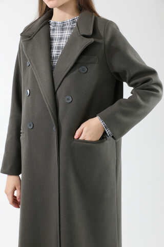 Long Oversize Cachet Coat Dark Grey - 4