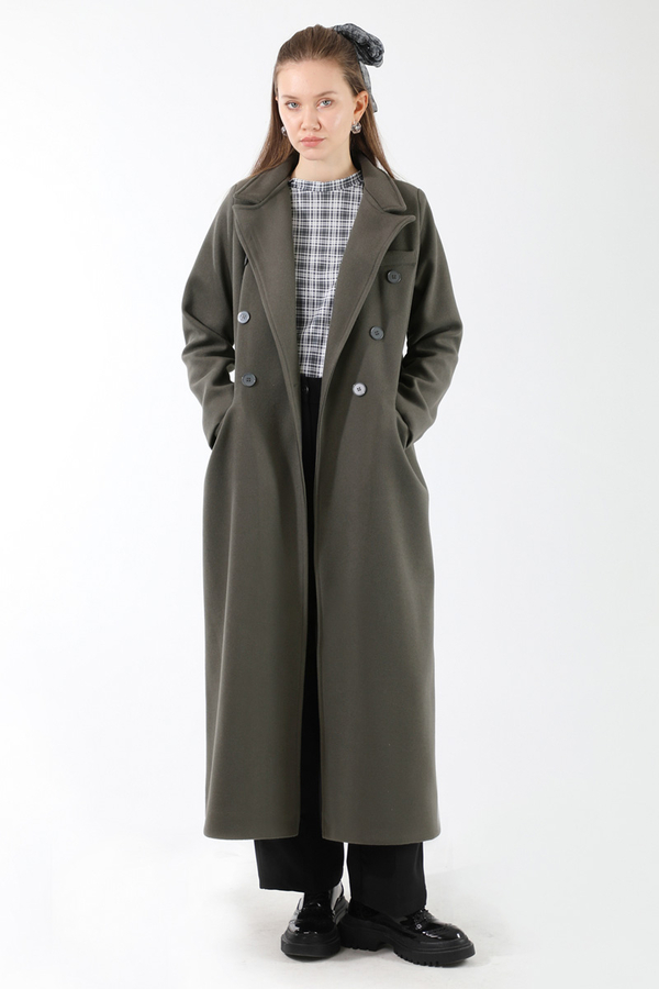 Long Oversize Cachet Coat Dark Grey - 5