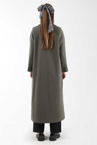 Long Oversize Cachet Coat Dark Grey - 6
