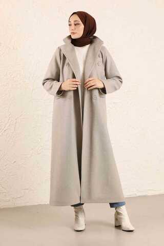 Long Oversize Cachet Coat Gravel - 2