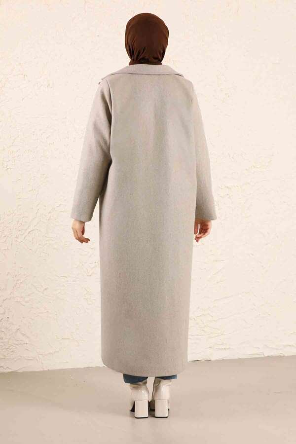 Long Oversize Cachet Coat Gravel - 6