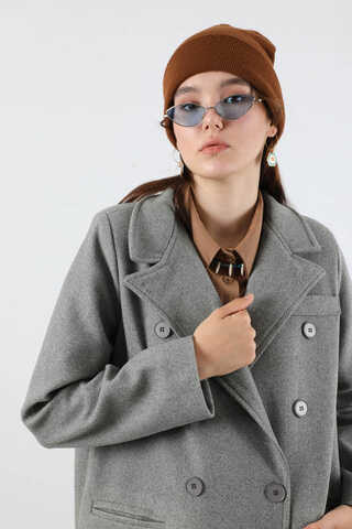 Long Oversize Cachet Coat Grey - 2