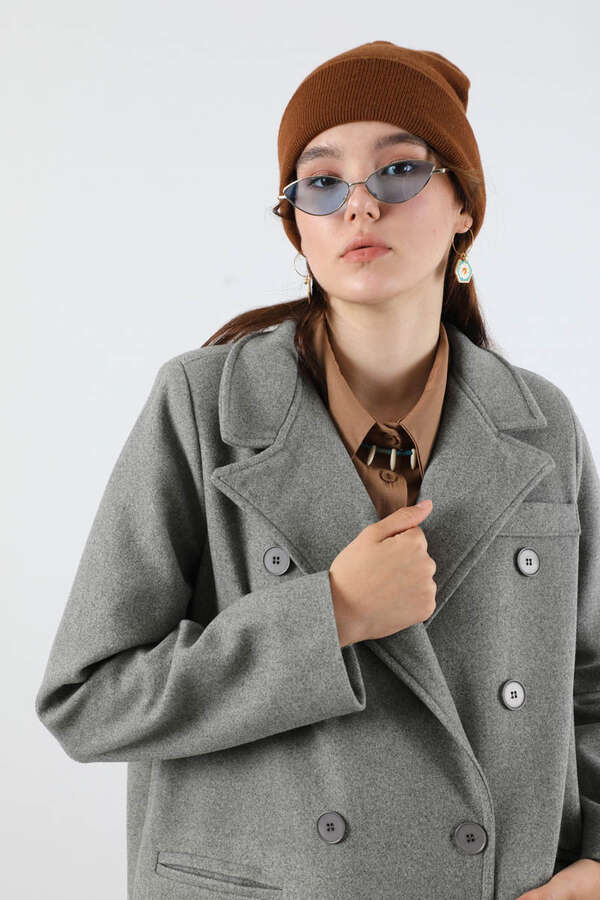 Long Oversize Cachet Coat Grey - 2