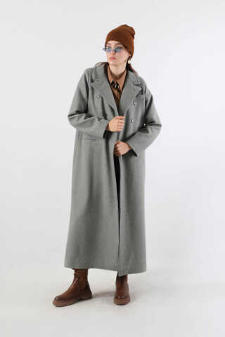 Long Oversize Cachet Coat Grey - 3