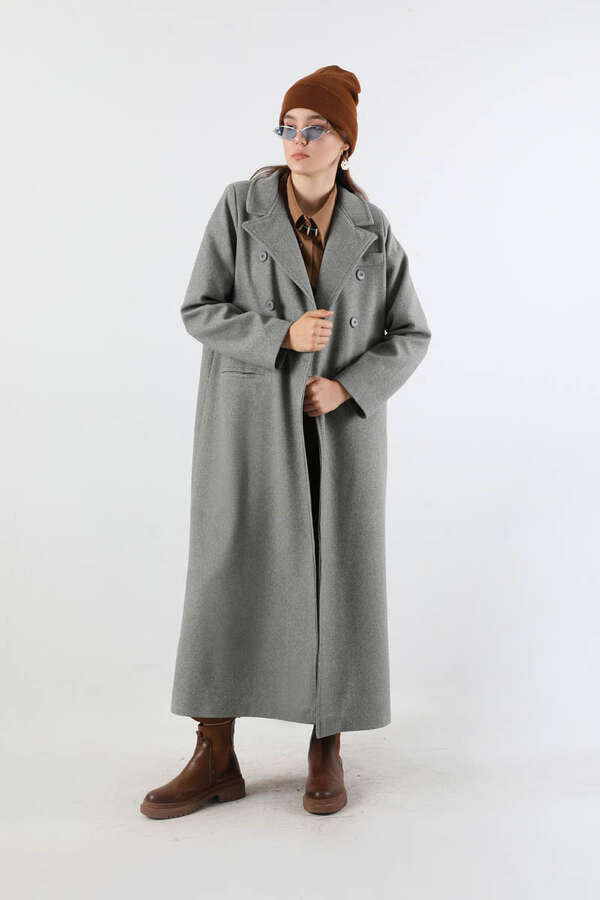Long Oversize Cachet Coat Grey - 3