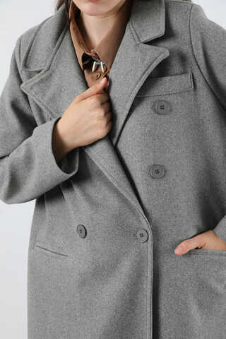 Long Oversize Cachet Coat Grey - 4
