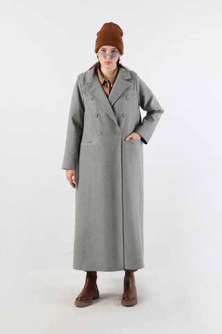 Long Oversize Cachet Coat Grey - 5