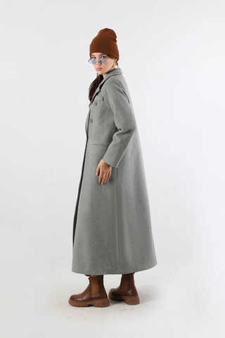 Long Oversize Cachet Coat Grey - 6