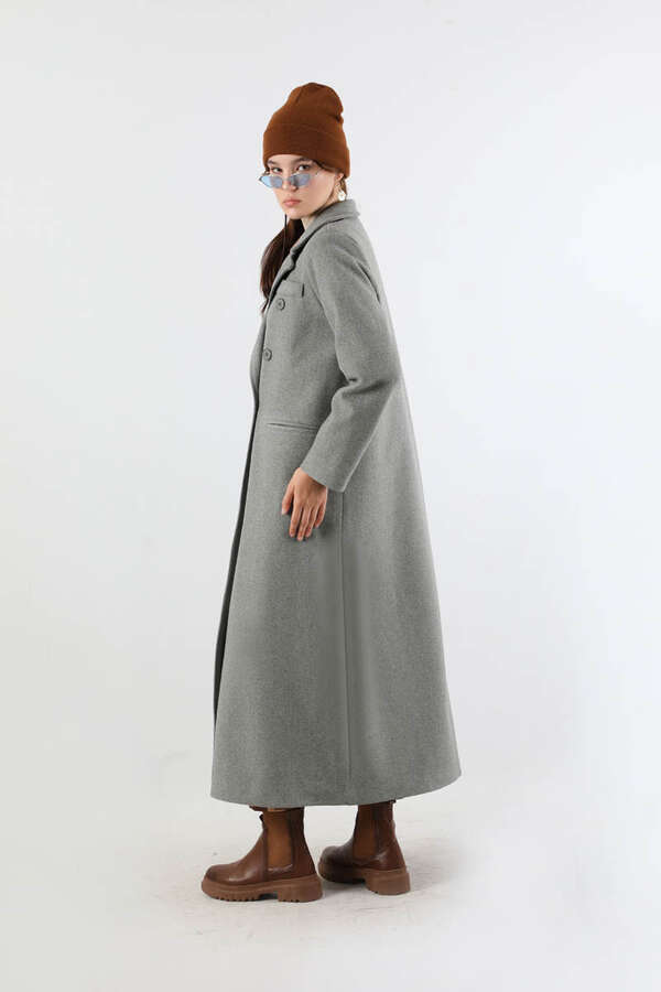 Long Oversize Cachet Coat Grey - 6