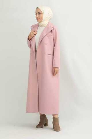 Long Oversize Cachet Coat Pink - 2