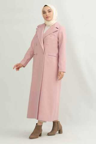 Long Oversize Cachet Coat Pink - 4