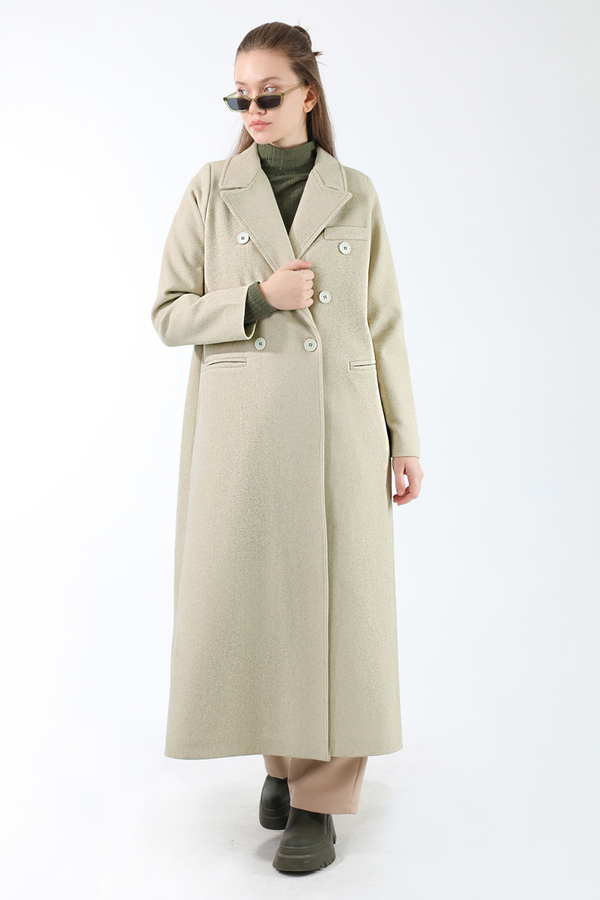 Long Oversize Cachet Coat Stone - 1