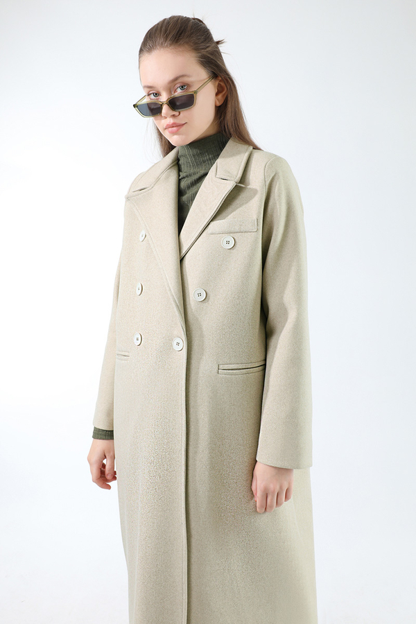 Long Oversize Cachet Coat Stone - 2