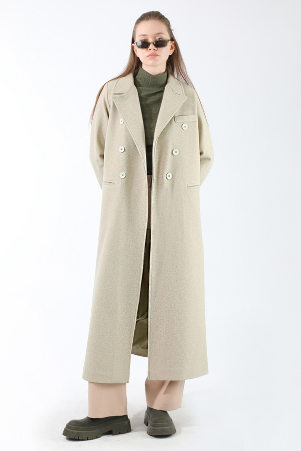 Long Oversize Cachet Coat Stone - 3