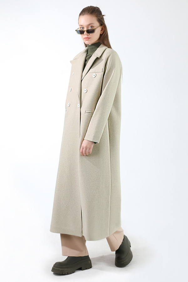 Long Oversize Cachet Coat Stone - 5
