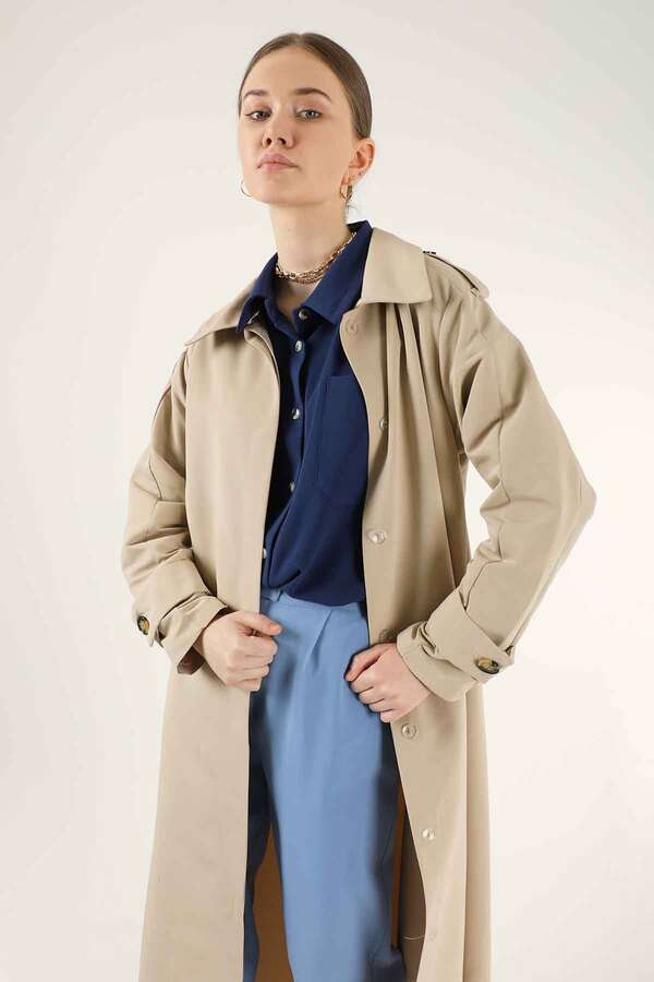 Long Shirt Trench Stone - 2