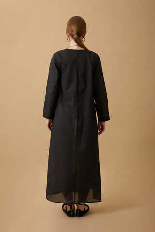 Long Sleeve Long Length Voile Slip Black - 7